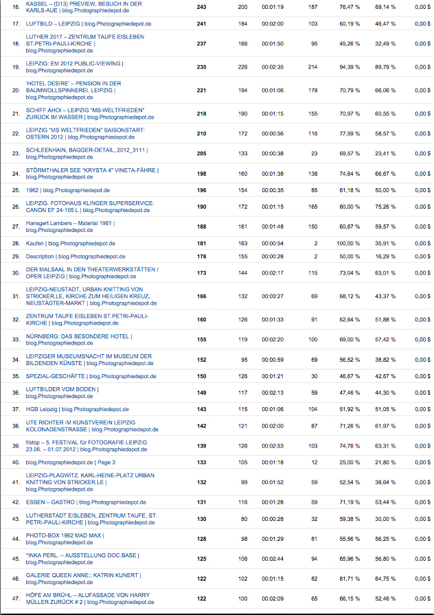 02.01.2013 Analytics: Auswertung Seitentitel #15-47