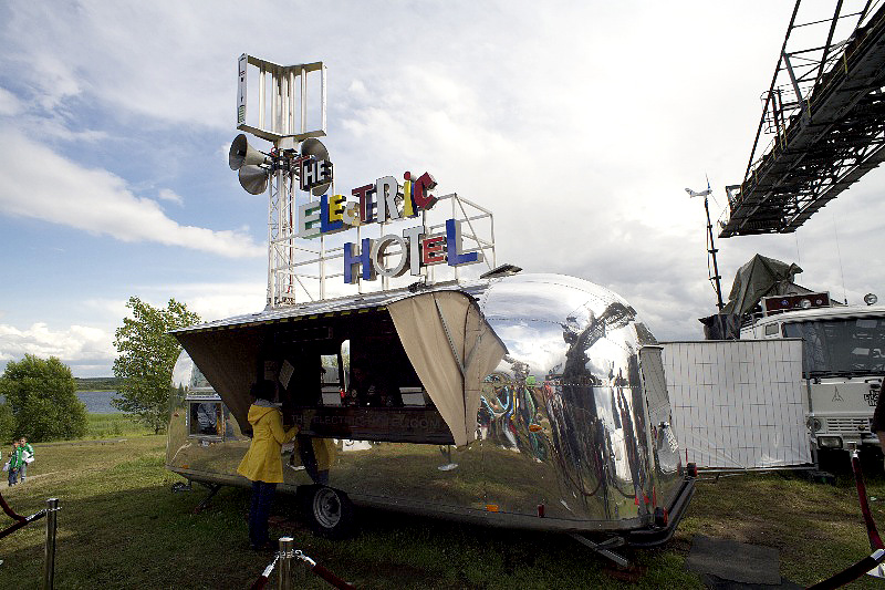 Melt! Festival at Ferropolis, THE-ELECTRIC-HOTEL, ORIGINAL AIRSTREAM TRADEWIND TRAILER BUILT IN 1960, 14.07.2012