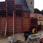 Lutherstadt Eisleben, Lutherarchiv, outside pano-overview, looking south-east, 30.08.2014